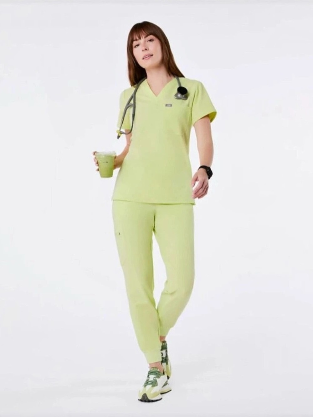 FIGS Scrub Sea Mist XS Catarina Top & Zamora Jogger set